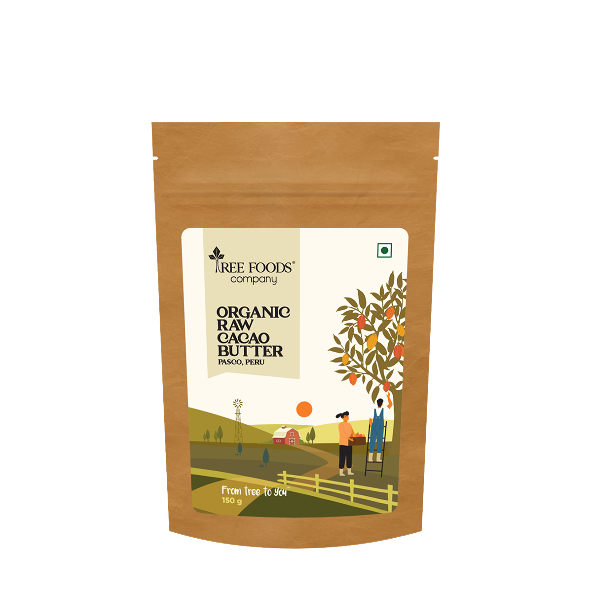 Tree Foods Company | Organic Peruvian Raw Cacao Butter, 150g (Pure & Unrefined)