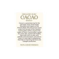 Tree Foods Company | Organic Peruvian Raw Cacao Butter, 150g (Pure & Unrefined)