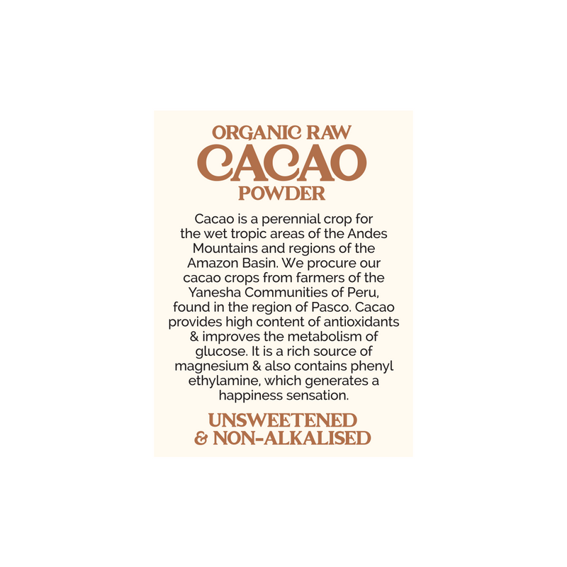 Tree Foods Company | Organic Peruvian Raw Cacao Powder