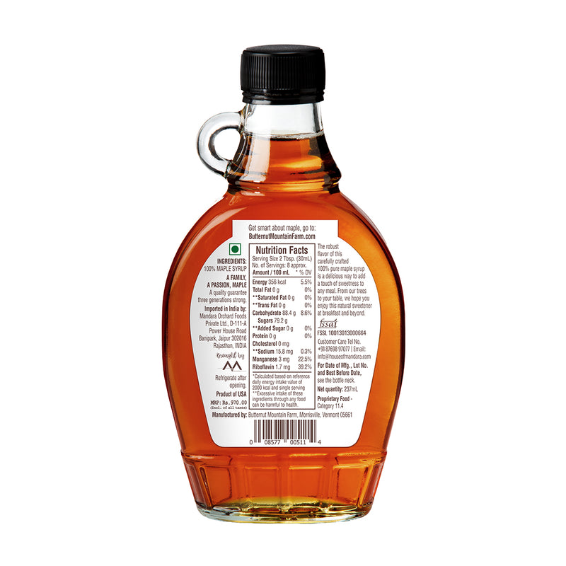 Butternut Mountain Farm | 100% Pure Vermont Grade A Maple Syrup (Dark Robust), 237mL